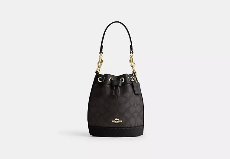 COACH Mini Bucket Bag In Signature Canvas