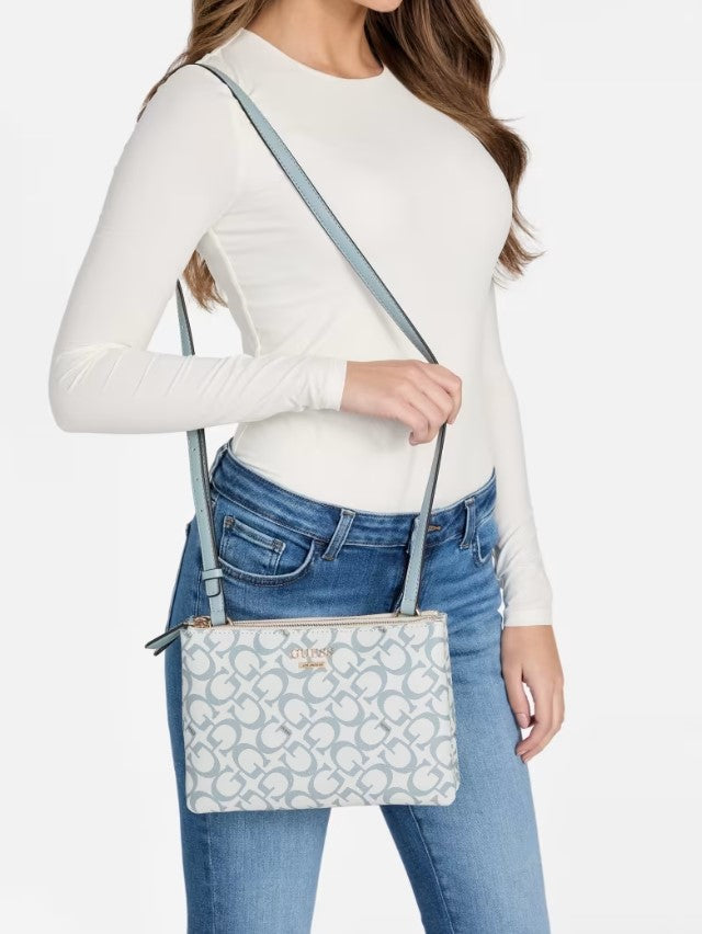 Guess Akir Triple Compartment Logo Crossbody