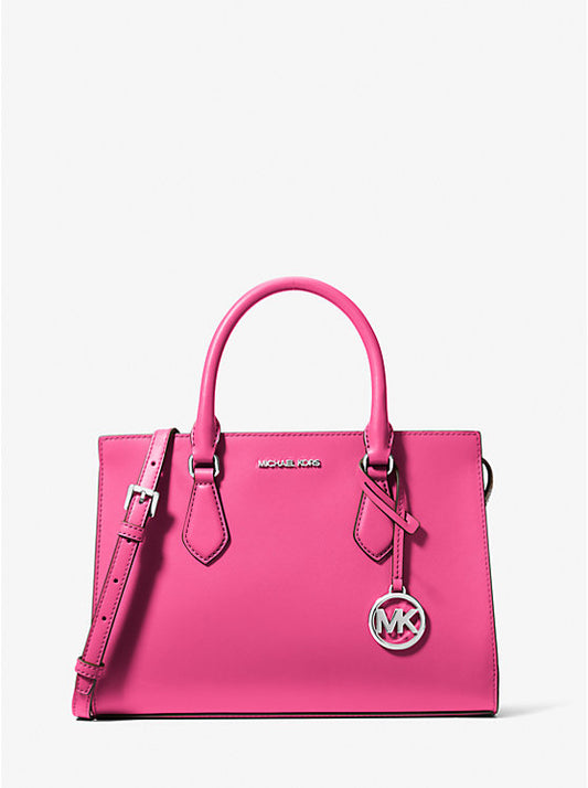 Michael Kors Sheila Medium Faux Saffiano Leather Satchel dragonfruit