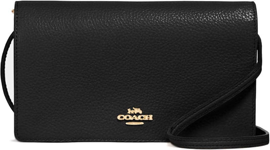 Coach Women's Anna Foldover Crossbody Clutch Black