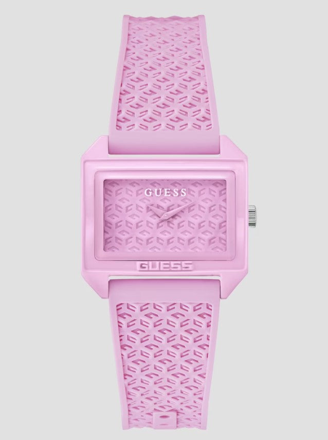 Guess Pink Silicon Analog Watch