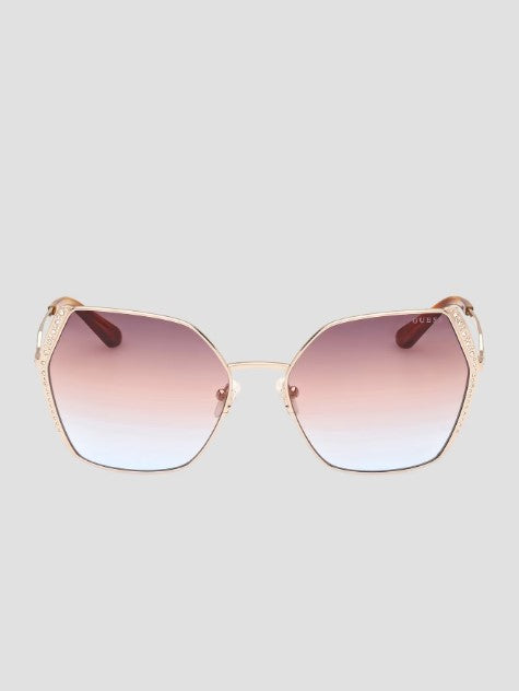 Guess Geometric Stone Sunglasses