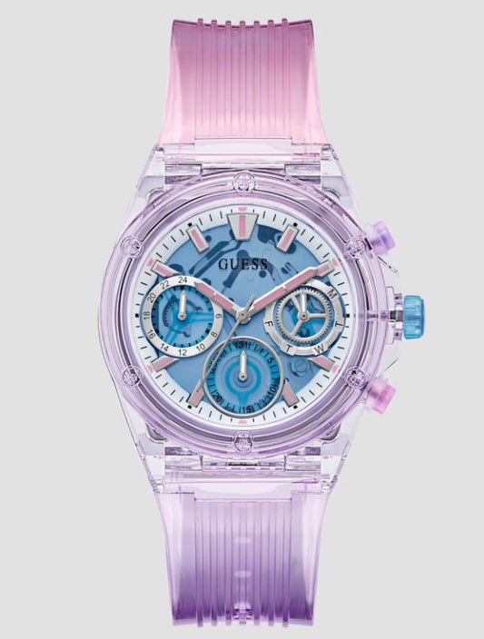 Guess Pink and Purple Multifunction Watch