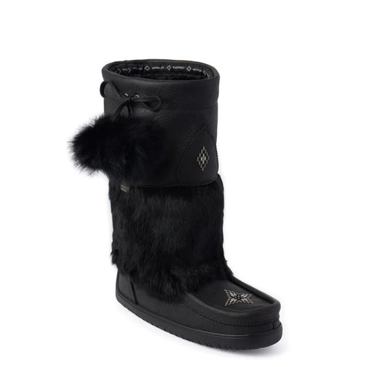 MANITOBAH Waterproof Snowy Owl Grain Leather Black